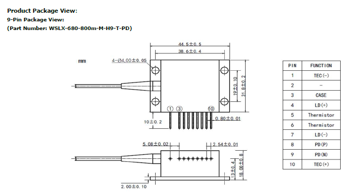 680nm,685nm,690nm 800mW 105um Fiber Coupled Laser Diode Module with 9 ...